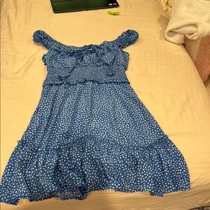 Blue Polka Dot Womans Dress